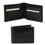 Tuscany leather - elgant portefeuille en cuir pour homme 3 volets - noir (tl140817)