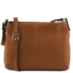 Tuscany leather - tl bag - sac bandouli�re en cuir souple - cognac (tl141720)