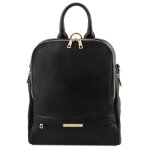 Tuscany leather - tl bag - sac  dos pour femme en cuir souple - noir (tl141376)