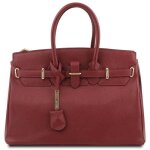 Tuscany leather - tl bag - sac � main pour femme avec finitions couleur or - rouge (tl141529)