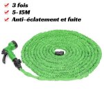 Tuyau darrosage extensible ohmg - embout multifonction � 7 fonctions - vert 75m - 225m
