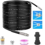 Tuyau de nettoyage haute pression 20m 200 bar 60 °c deboucheur canalisation avec adaptateur pour karcher ... Tuyau de nettoyage haute pression 20m 200 bar 60 °c deboucheur canalisation avec adaptateur pour karcher ...