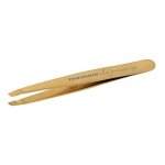 Tweezerman studio collection ultra precision series titanium nitride coated slant gold