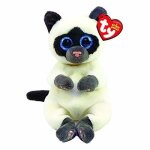 Ty beanie babies - peluche miso le chat 15 cm gris ty40548