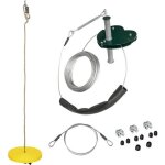 Outsunny - tyrolienne pour enfants - pe - 28x28x140cm - jaune