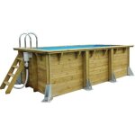 Ubbink piscine bois azura 250x450 h126cm - liner bleu - hors sol semi enterr�e ou enterr�e - garantie ...