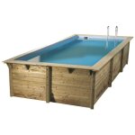 Ubbink piscine bois azura 350x505 h126cm - liner bleu - hors sol semi enterre ou enterre - garantie ...