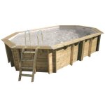 Ubbink piscine bois oca 400x610 h130cm - liner gris - hors sol semi enterre ou enterre - garantie ...