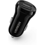 Ugreen chargeur allume cigare double usb 4. 8a ultra compact chargeur voiture usb compatible avec iphone ...