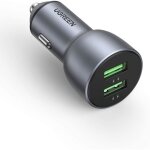 Chargeur voiture - ugreen - qc 3. 0 - 2 ports usb - 36w - compatible iphone et galaxy s20
