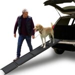 Rampe de voiture pliable pour chien - uisebrt - 157 cm - antidérapante - poignée en mousse - charge 110 ... Rampe de voiture pliable pour chien - uisebrt - 157 cm - antidérapante - poignée en mousse - charge 110 ...