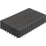 Uisebrt 30x60cm wpc rev�tement carrelage de sol en plastique composite ext�rieur pour terrasse jardin ...