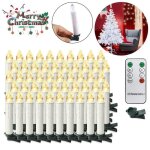 Bougies led - uisebrt - 50 pcs - tlcommande - blanc chaud - dcoration de nol