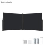 Brise - vue - uisebrt - double store lat�ral r�tractable - 200 x 600 cm - anthracite - protection uv