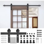 Systme de porte coulissante - uisebrt - 183 cm - acier au carbone - noir - charge max 130 kg