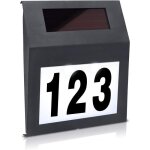 Uisebrt led num�ro de maison solaire avec interrupteur cr�pusculaire et panneau solaire en silicium amorphe ...
