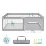 Uisebrt parc pour b�b� 180x200cm pliable grille de barri�re avec filet respirant 68cm hauteur pour enfants ...