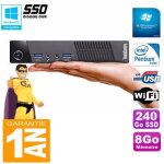 Ultra mini pc lenovo m73 usff tiny g3250t 8go disque 240go ssd wifi w7
