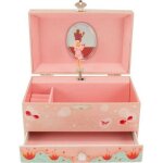 Ulysse coffret musical 9506 libellule - bo�te � musique rose avec tiroir personnage dansant m�lodie �rom�o ...