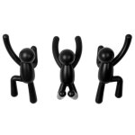 Pat�res - umbra - 318165 - 040 - set de 3 - noir - plastique - int�rieur