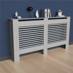 Unho cache radiateur blanc en bois mdf 145x17. 3x90. 8cm grille cache - radiateur couvre radiateur