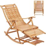 Unho fauteuil  bascule pliant rocking chair bambou rglable chaise berante  balcon jardin avec massage ...