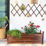Unho jardinire sur pieds en bois bac  fleurs potager rectangulaire grande taille pour jardin balcon ...