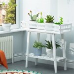 Unho porte plantes int�rieure bois �tag�re plante support pot de fleur pour terrasse balcon maison jardin ...