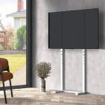 Unho support tv sur pied blanc pied tv universel 32 - 65 pouces meuble tl pour lcd led plasma hauteur ...