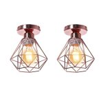 Plafonnier cage diamant e27 16cm rétro industrielle lustre suspension - wottes - jaune - fer forgé - ... Plafonnier cage diamant e27 16cm rétro industrielle lustre suspension - wottes - jaune - fer forgé - ...