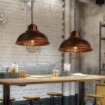 Uni lot de 2 rtro vintage lustre suspension industrielle e27 33cm plafonnier abat - jour en mtal luminaire ...