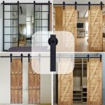 Uni 200cm quincaillerie kit de rail pour porte coulissante poulie de rail syspendue système de porte ... Uni 200cm quincaillerie kit de rail pour porte coulissante poulie de rail syspendue système de porte ...