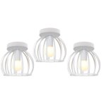 Uni 3 pack lampe de plafond industrielle e27 plafonnier lustre suspension luminaire metal blanc Uni 3 pack lampe de plafond industrielle e27 plafonnier lustre suspension luminaire metal blanc