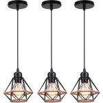 Uni 3 pack pendentf suspension lustre design vintage industrielle en corde de chanvre plafonnier lustre ...