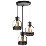 Uni 3 t�te lustre suspension vintage industrielle cage en m�tal plafonnier luminaire salle � manger chambre ...