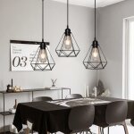 Uni 3pcs pendentif cage diamant plafonnier lustre vintage industrielle rétro luminaire salle à manger ... Uni 3pcs pendentif cage diamant plafonnier lustre vintage industrielle rétro luminaire salle à manger ...