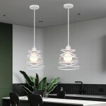 Uni 3pcs pendentif ressort cage en m�tal lustre suspension vintage industrielle luminaire pour chambre ...