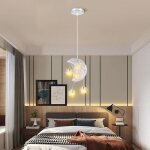 Uni 4pcs lustre suspension dcorative lune etoile 5 ampoules led plafonnier luminaire pour chambre denfant ...