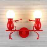 Uni applique murale en m�tal luminaire int�rieur e27 lampe murale industrielle humano�de rouge