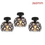 Uni cristal plafonnier en m�tal fer forg� eclairage de plafond lustre suspension contemporain e27 26cm ...