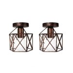 Uni lampe de plafond 14cm 2 pack plafonnier cage carré rouille lustre suspension luminaire pour entrée ... Uni lampe de plafond 14cm 2 pack plafonnier cage carré rouille lustre suspension luminaire pour entrée ...