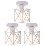 Uni lampe de plafond 14cm 3 pack plafonnier cage carr blanc lustre suspension luminaire pour entre ...
