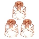 Uni lampe de plafond 14cm 3 pack plafonnier cage carr� or rose lustre suspension luminaire pour entr�e ...