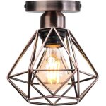 Uni lampe de plafond 16cm bronze rouge plafonnier cage diamant en m�tal luminaire pour chambre couloir ...