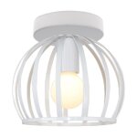 Uni lampe de plafond industrielle e27 plafonnier lustre suspension luminaire metal blanc