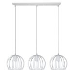 Uni lustre suspension 3 lampes en barre cage métal rétro lampe suspendue industrielle rétro blanc Uni lustre suspension 3 lampes en barre cage métal rétro lampe suspendue industrielle rétro blanc