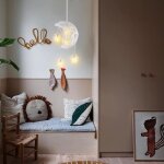 Uni lustre suspension dcorative lune etoile 5 ampoules led plafonnier luminaire pour chambre denfant ...