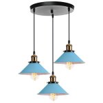 Uni lustre suspension design bleu 3 tte lampes suspendue en mtal luminaire salle  manger chambre salon ...
