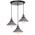Uni lustre suspension design gris 3 tte lampes suspendue en mtal luminaire salle  manger chambre salon ...