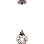 Uni lustre suspension e27 16cm cage diamant en mtal bronze plafonnier luminaire pour couloir escalier ...